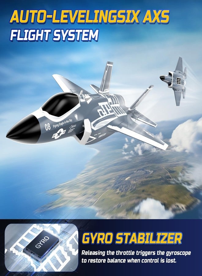 DEERC F35 4 Channel Brushless RC Plane for Adults Remote Control Airplane EDF Fighter Jet,2.4GHz 6-axis Gyro Stabilizer EPP RTF Hobby Glider Aircraft Plane Easy to Fly for Advance Player - Image 4